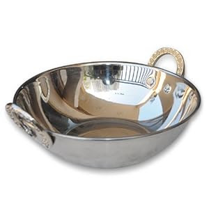Amazon.com: Indian Stainless Steel Serving Karahi: Kitchen & Dining