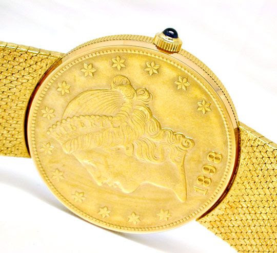 Originalfoto CORUM 20 DOLLAR ARMBANDUHR MILANAISE-BAND 17.300€ NEUZ.