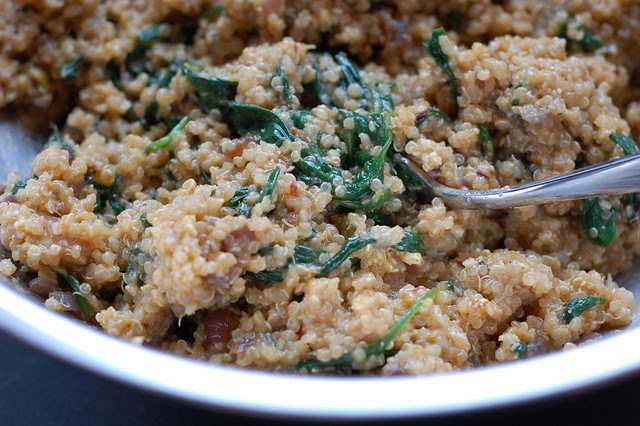 Curried quinoa cake mixture by Eve Fox, Garden of Eating blog, copyright 2013