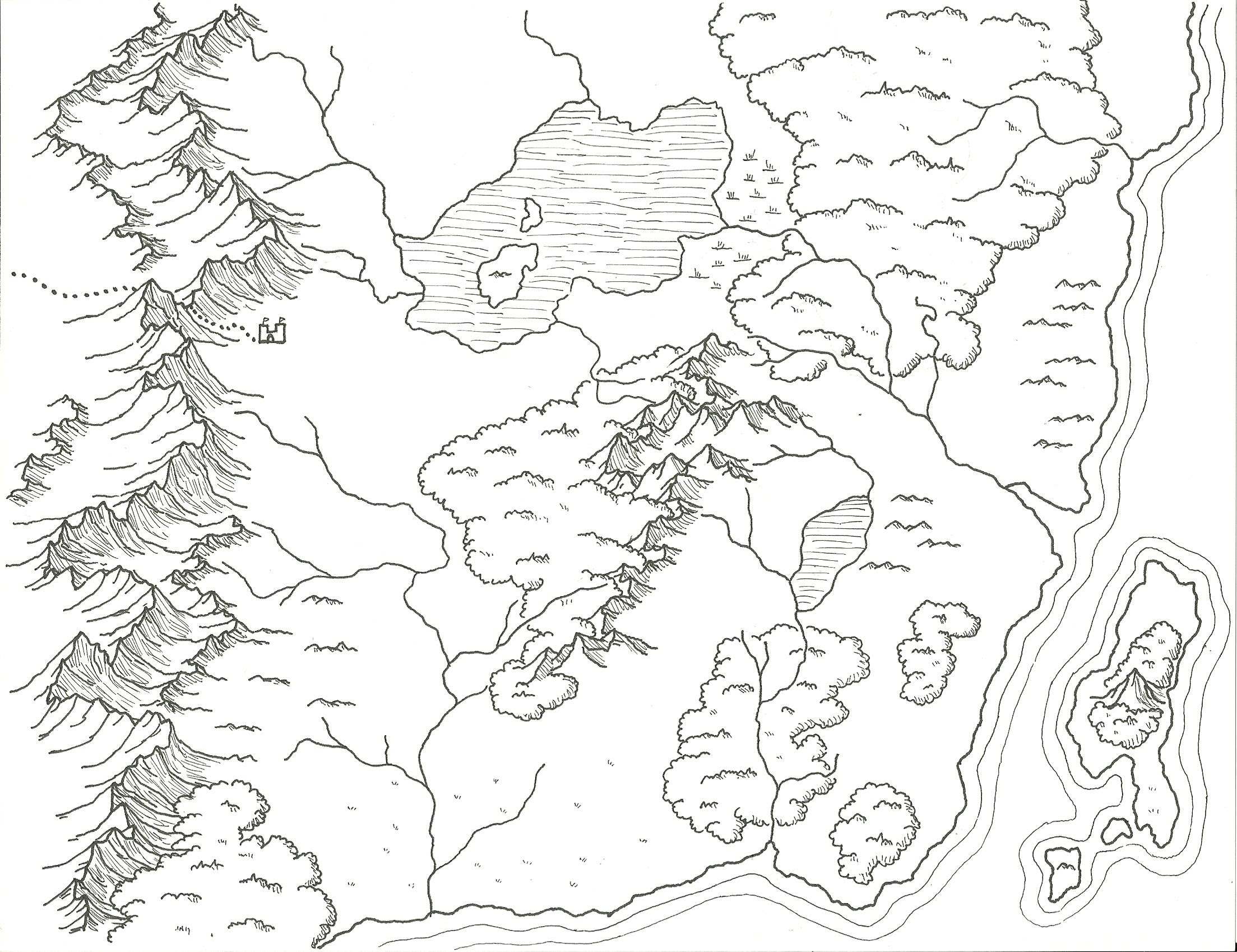 Unnamed Map I Drew For Another Redditor S Rpg Campaign Mapmaking