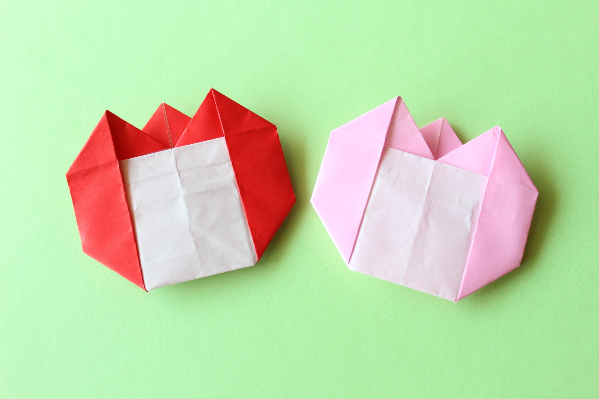 折り紙で名札の折り方 簡単手作り チューリップのなふだの作り方