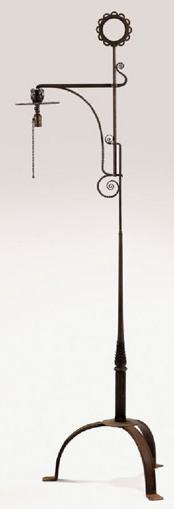 Floor Lamp | Yellin (Samuel) Wrought Iron Adjustable Pad Feet 82