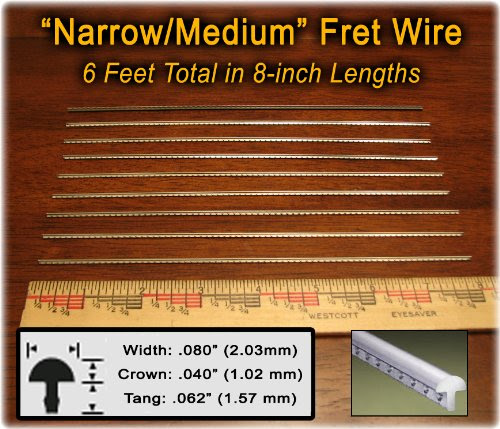 Banjo/Dulcimer Fret Wire - Narrow/Medium Nickel-Silver - Six Feet On Sale