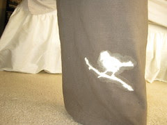 Sad stenciled bird