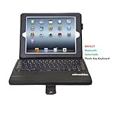 TOP® Bluetooth Wireless Keyboard with Leather Case Stand Cover iPad 2nd 3rd Generation, Leather Case Cover with Built in Stand and Wireless Bluetooth Keyboard for Apple iPad & iPad 2 Tablet, White Leather Case with Bluetooth Wireless Keyboard for Ipad2 and New Ipad 3, Folio Case with Bluetooth Keyboard for Apple iPad 2, iPad 3 & iPad 4 Generation. 6~10 Days Delivery