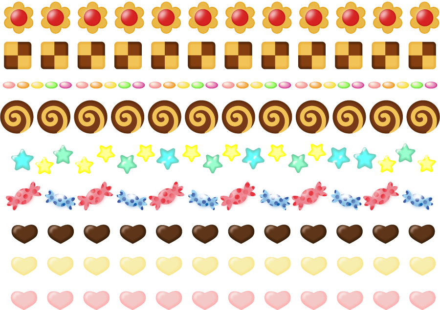 フリーイラスト 9種類のお菓子のラインセットでアハ体験 Gahag 著作権フリー写真 イラスト素材集