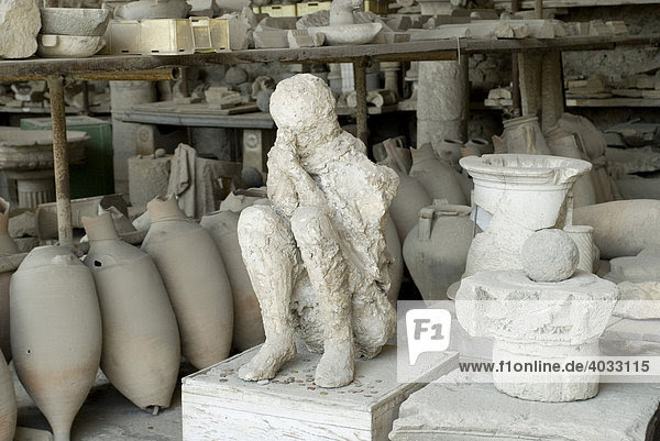 Ausgrabung der römischen Stadt Pompeji, Europa, Italien ...