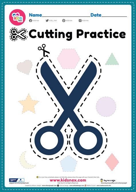 Just print these free cutting worksheets for fine motor skills in color or black and white. preschool cutting practice free printable pdf for kids