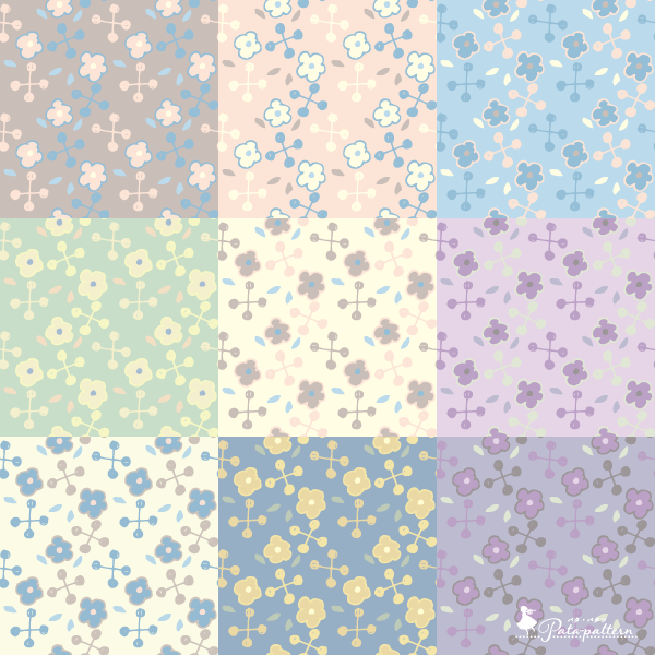 フリー素材 花とばってん パタ パタン Pata Pattern