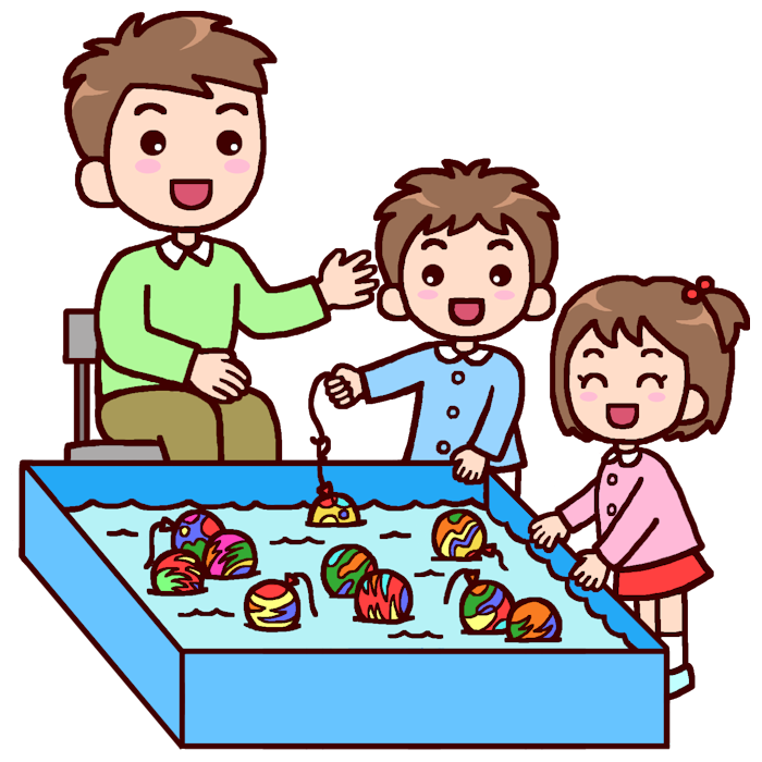 ヨーヨー釣り カラー バザーの無料イラスト 園の行事 保育素材