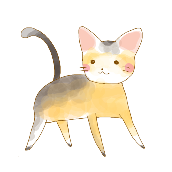 振り向き猫のイラスト かわいいフリー素材が無料のイラストレイン