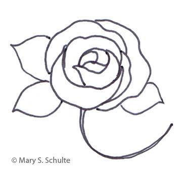 rose template printable clipart best
