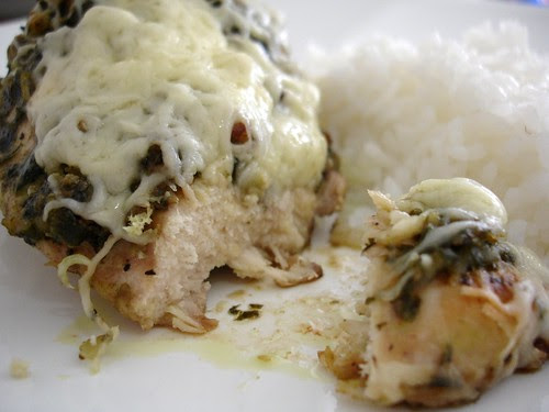 Baked pesto chicken