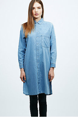 Light Before Dark Longline Denim Shirt