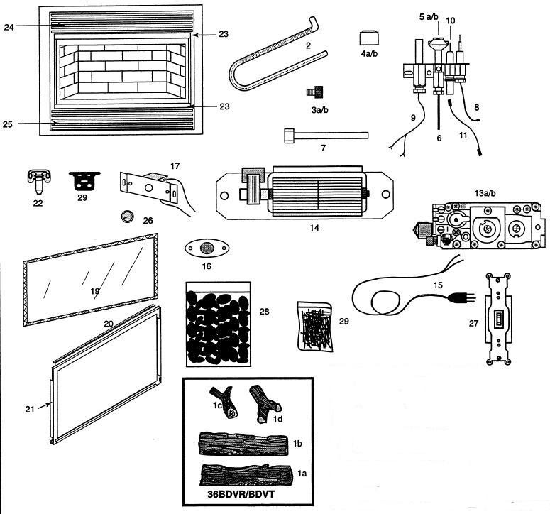 GAS FIREPLACE 36BDVROR36BDVT The Cozy Cabin Stove  Fireplace Parts Store