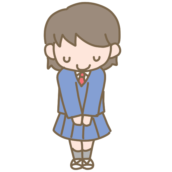 挨拶をする女子生徒 ブレザー のイラスト かわいいフリー素材が無料のイラストレイン