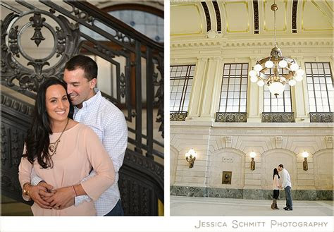 hoboken waterfront  train station happy engagement
