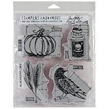 Stampers Anonymous NOM258862 Tim Holtz Cling Rubber Stamp Set, Halloween Blueprints #2