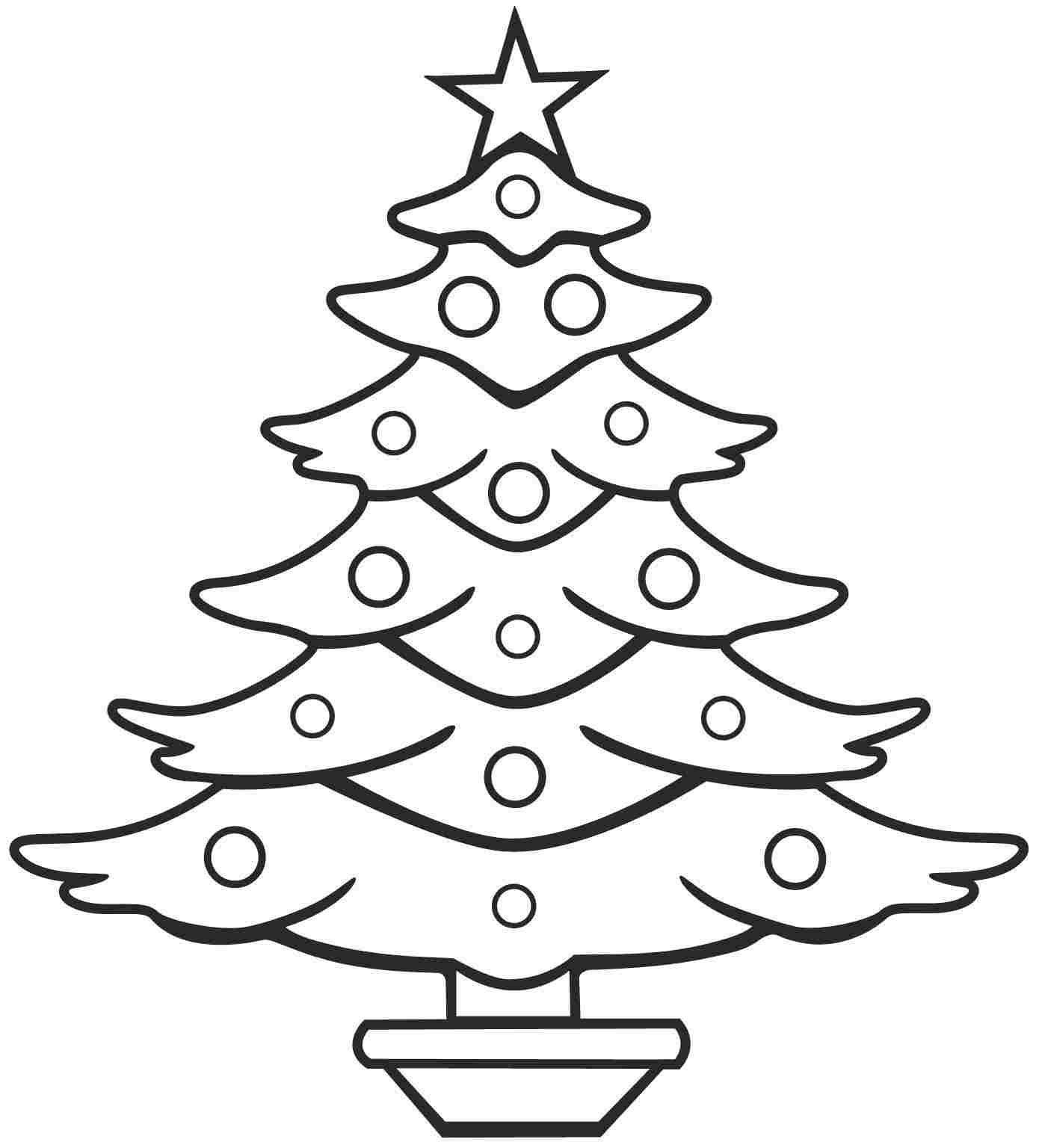 1390x1536 Christmas Tree Coloring Page Printable