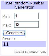 Random Number Generator Result 18