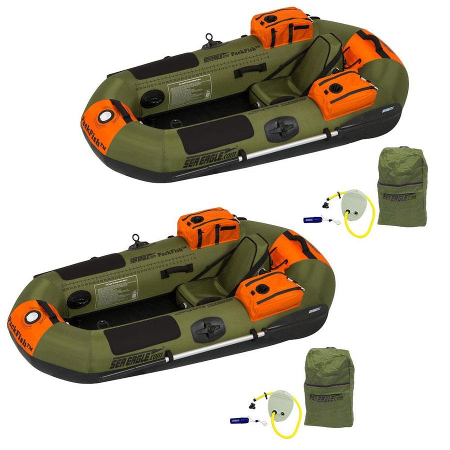 Sea Eagle PackFish7 Frameless Inflatable Angler Kayak Fishing Boat (2 Pack)  in the Kayaks department at Lowes.com