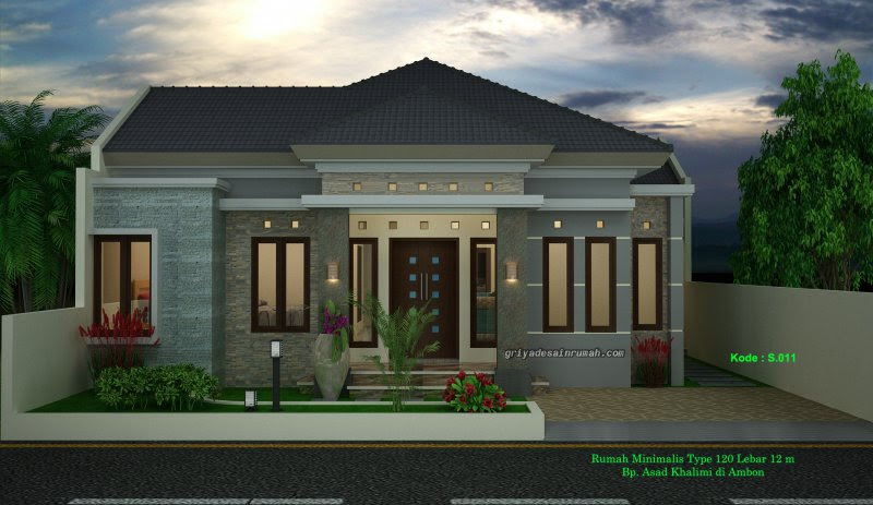 Desain Rumah Type 120 Lebar 12 m 1 Lantai  Jasa Desain Rumah