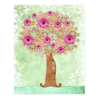 Flowers Tree and Green Floral poster - TBA print