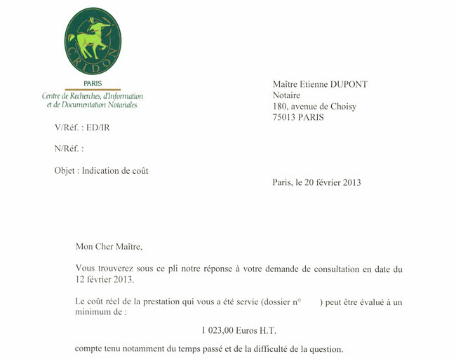 modele lettre a un notaire - Modele de lettre type