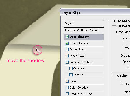 folded TE style move shadow