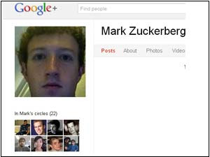 Mark Zuckerberg in Google Plus