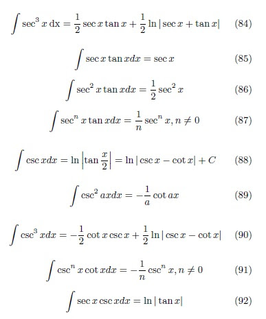 #O014#ตารางการอินทิเกรต (Table of Integrals)