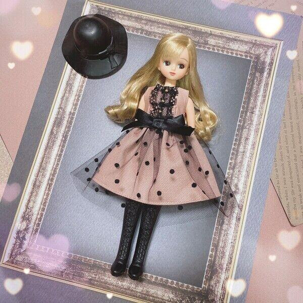 くすみピンク 黒ワンピース リカちゃん ブライス ハンドメイド Lohasfesta Mall