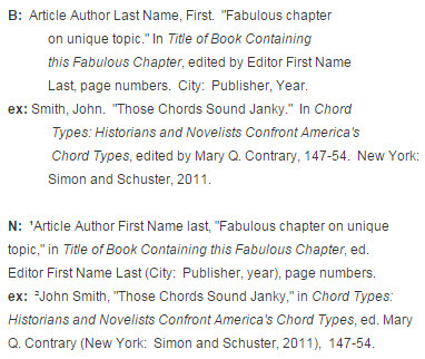 Chapters & Essays - Music Citations: Turabian/Chicago 