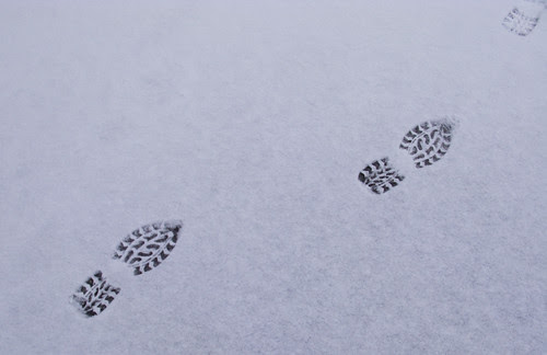 footsteps in snow