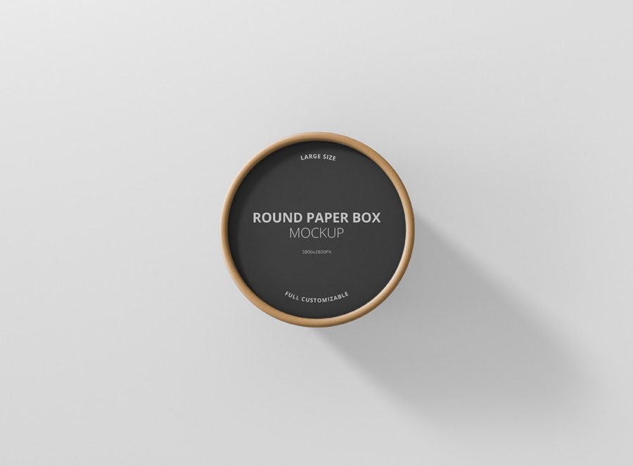 Download Paper Box Mockup Round Large Size - Premium and Free Mockups