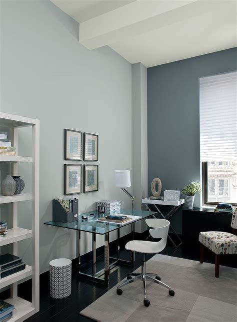 With blue being such a popular car color, knowing how to prevent blue car paint from fading is important in keeping your car looking its be. Colour a Room | Benjamin Moore | Gray home offices, Blue