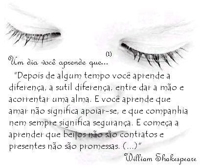 Um dia você aprende que ….