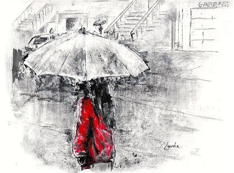 woman   rain drawing  janet lavida