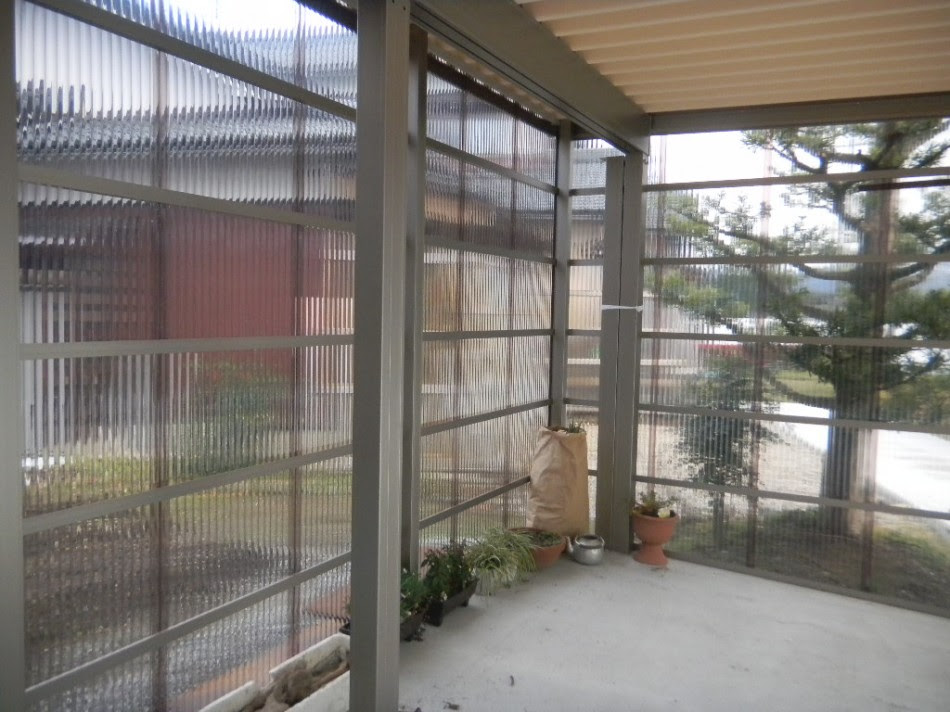 お施主様 自作で波板を囲われた素敵なカーポート 福井県 カーポート エクステリア 福井ミニハウス