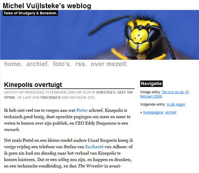 screenshot van de blog van Michel Vuijlsteke