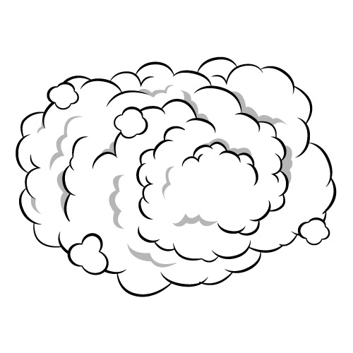 モクモクの煙のイラスト 無料 商用可能 マンガ素材 イラレ用epsとpng画像素材集