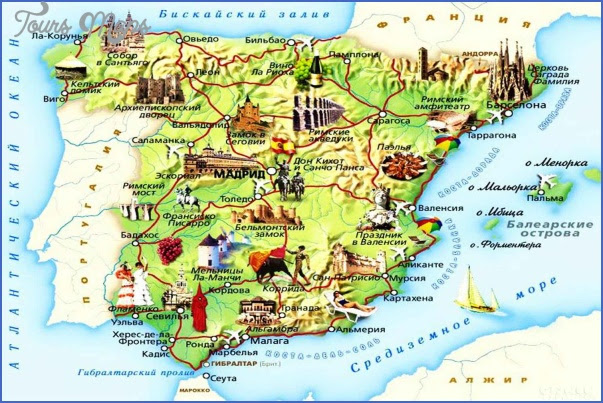 Spain Map Tourist Attractions Toursmaps Com