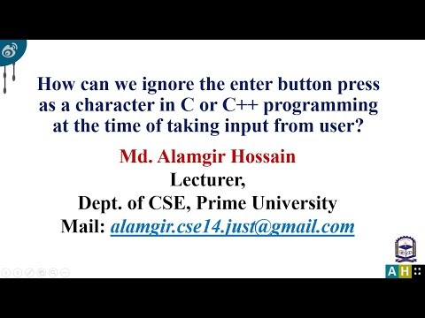 How can we ignore the enter button press as a character in C or C   prog...