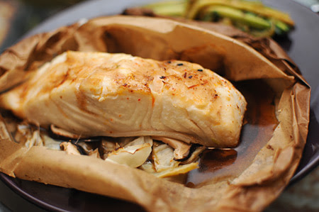 Halibut Cooked in Parchment Paper | Cooking Halibut | How ...