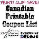 Canadian Printable Coupons List