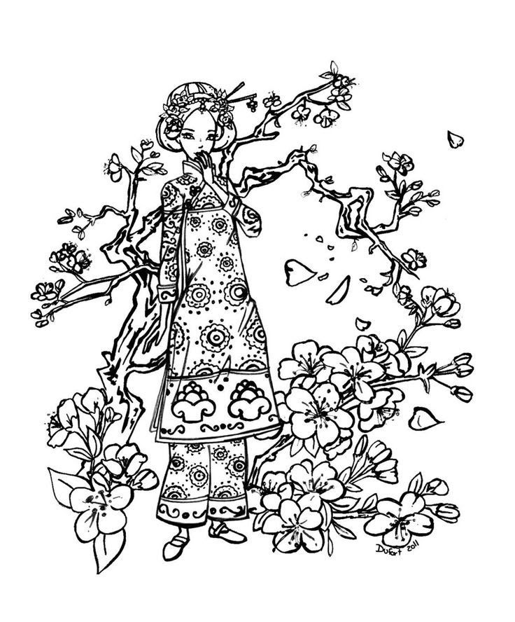 Free Cherry Blossom Coloring Page Download Free Cherry Blossom Coloring Page Png Images Free Cliparts On Clipart Library