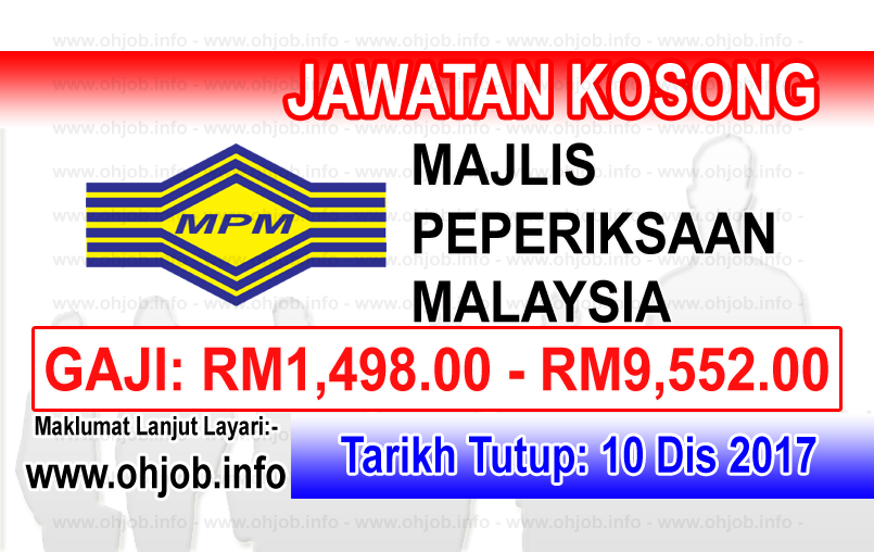 Jawatan Kerja Kosong MPM - Majlis Peperiksaan Malaysia logo www.ohjob.info disember 2017
