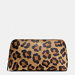 COSMETIC CASE 22 IN OCELOT PRINT HAIRCALF - COACH f64242 - IMITATION GOLD/NEUTRAL