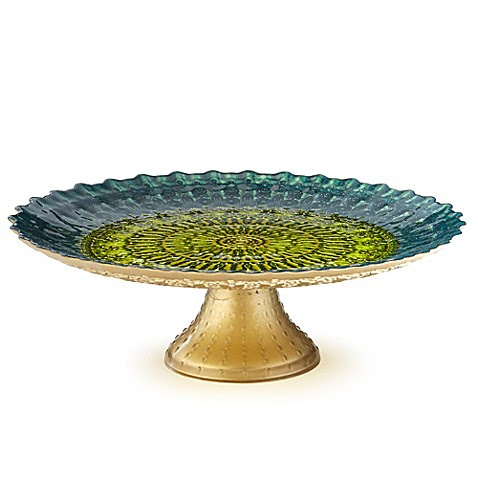 Buy Padma Sage Teal Footed Cake  Stand  from Bed  Bath  Beyond 
