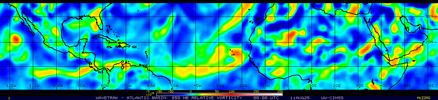 GLOBAL North Atlantic 850mb Vorticity